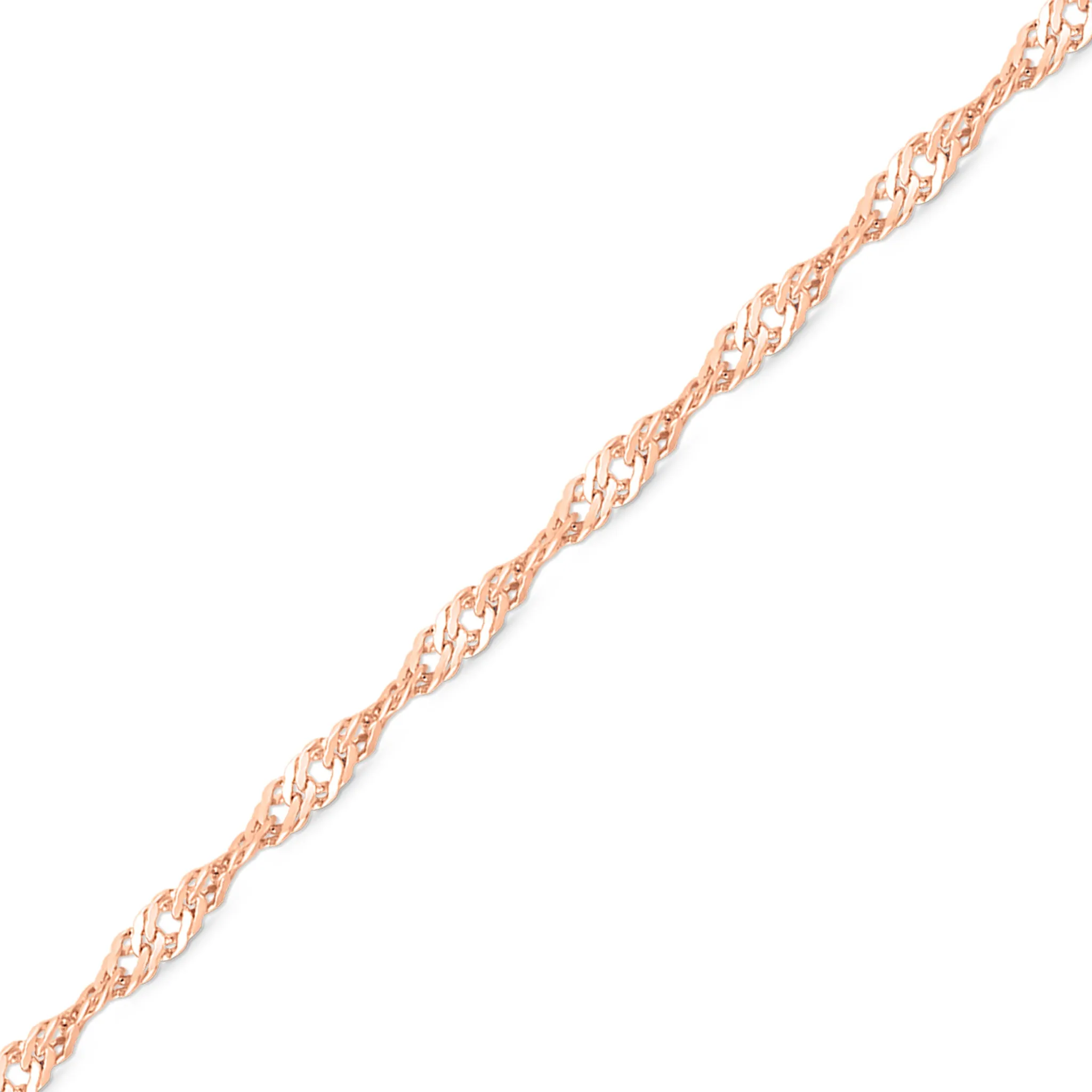 1.2 mm Singapore 14K Solid Rose Gold Permanent Jewelry Chain - By the Inch / PMJ0009