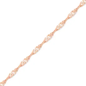 1.2 mm Singapore 14K Solid Rose Gold Permanent Jewelry Chain - By the Inch / PMJ0009