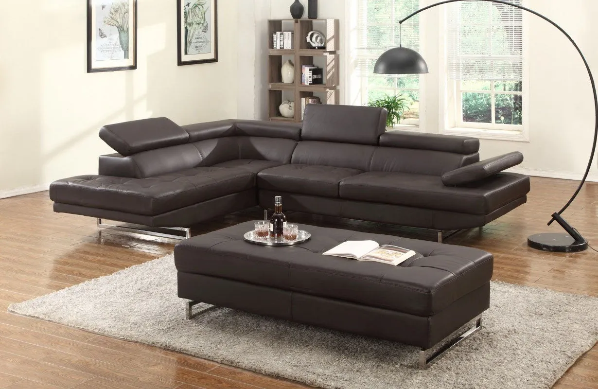 124" X 94" X 36" Brown  Sectional LAF By Homeroots