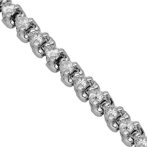 14K Solid White Gold Womens Diamond Tennis Bracelet 2.75 Ctw