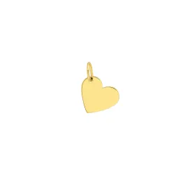 14K Yellow Gold 13mm Tilted Heart Charm