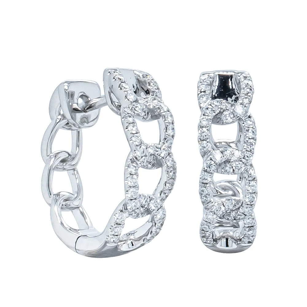 18ct White Gold .37ct Diamond Hoop Earrings