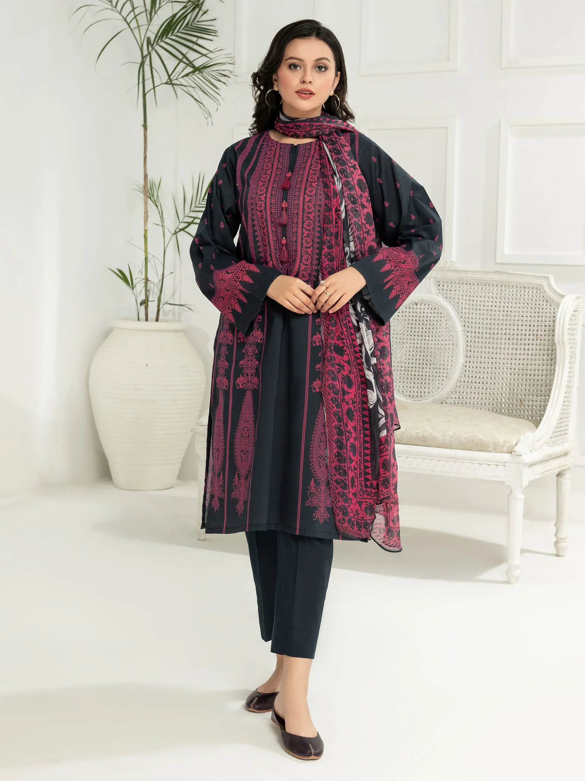 2 Piece Lawn Suit-Pasted Printed (Unstitched)
