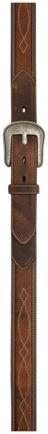 3-D® Men's Distressed Stitch Leather Western Belt