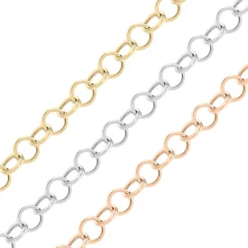 3mm Stainless Steel Circle Cable Permanent Jewelry Chain By The Foot / SPL1002