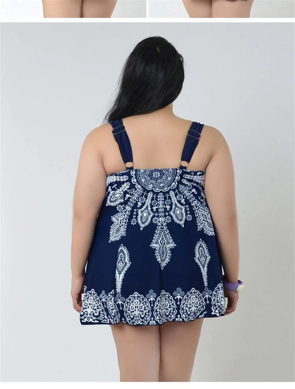 4XL-10XL Plus Size Bathing Suit One Piece Push Up Swimsuit Skirt