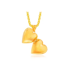 916 Gold Heart Locket Pendant