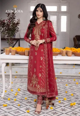 Abresham by Asim Jofa Embroidery Lawn Silk Unstitched 3Pc Suit AJAB-24