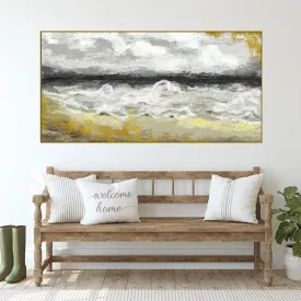 Abstract canvas wall art, extra large floating frame canvas print, waves hanging wall artwork, printable marine wall art, bedroom artwork