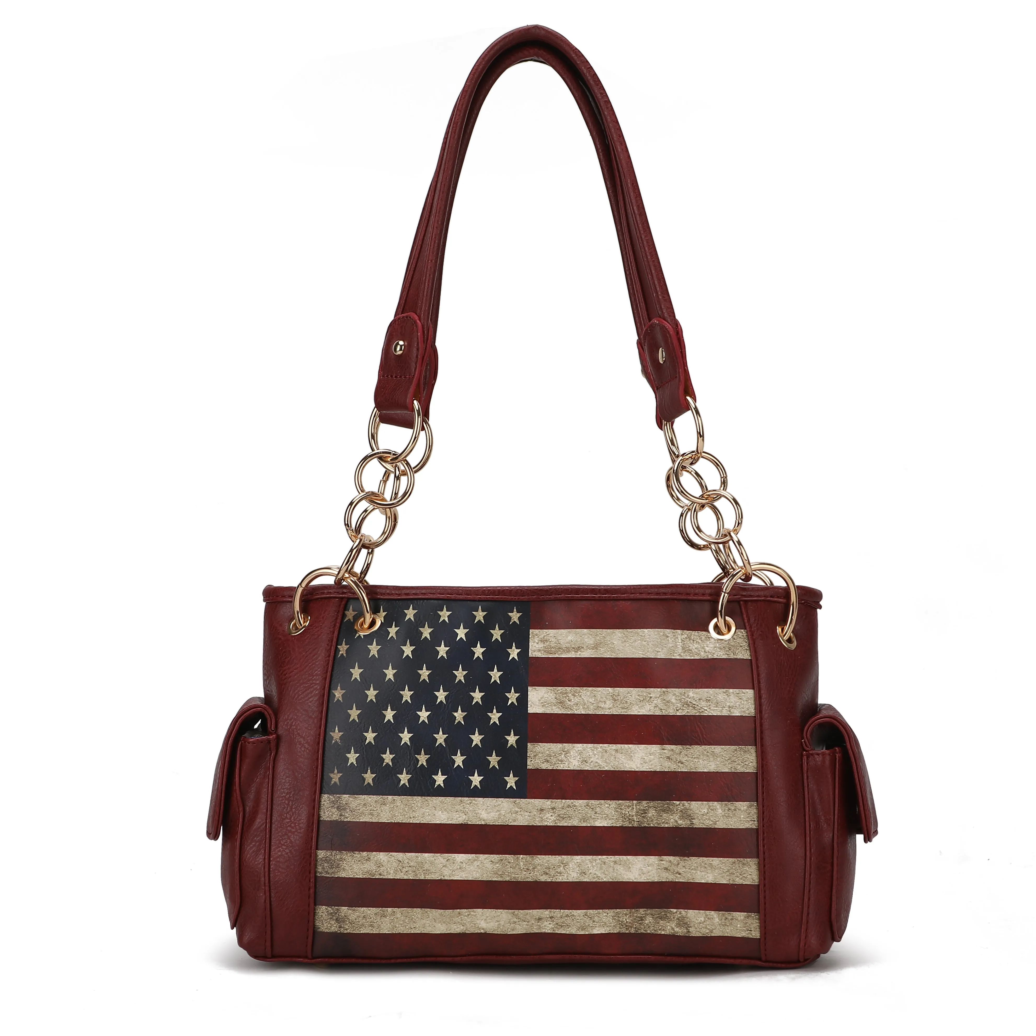 Alaina Printed Flag Shoulder Bag