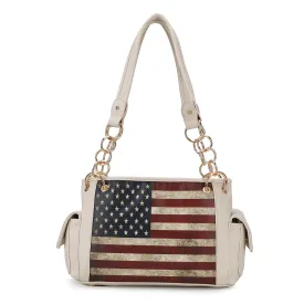 Alaina Printed Flag Shoulder Bag