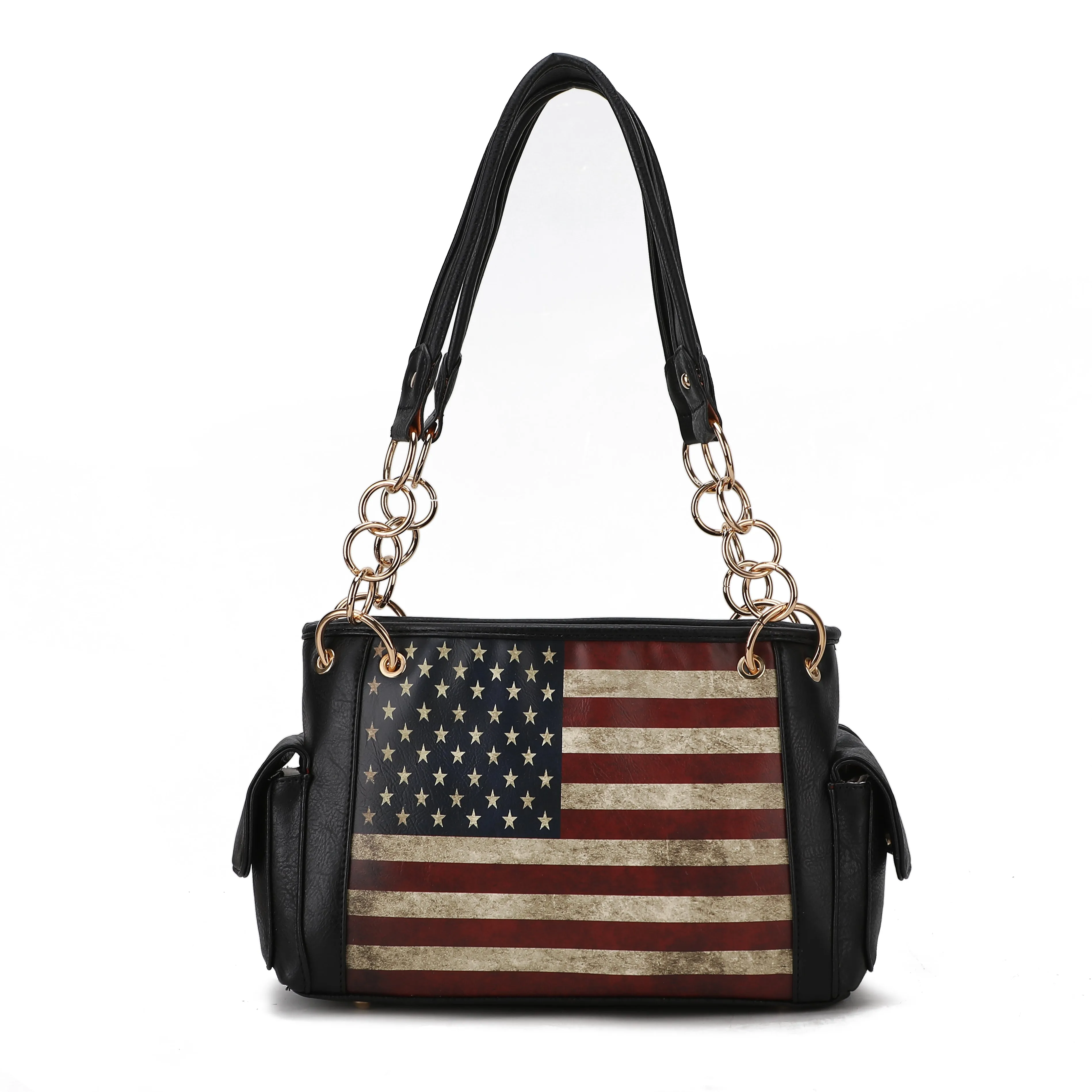 Alaina Printed Flag Shoulder Bag