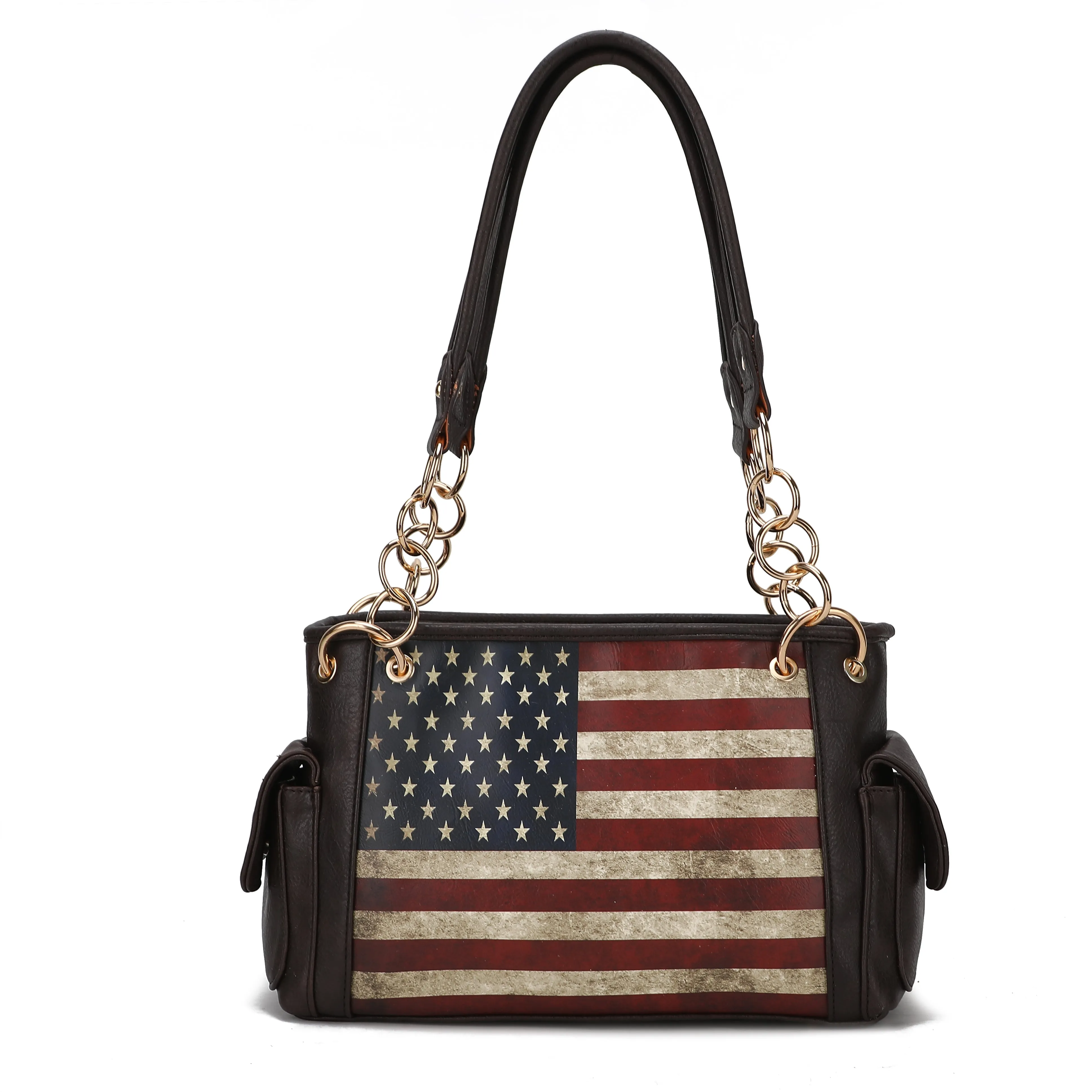 Alaina Printed Flag Shoulder Bag