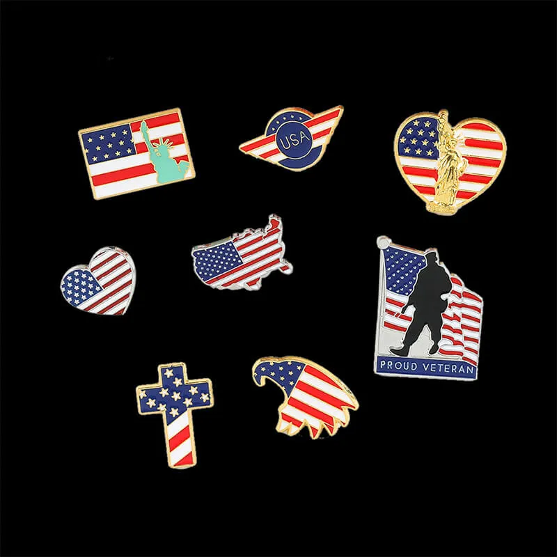 American Flag Design Alloy Brooch