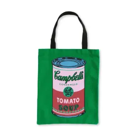 Andy Warhol Cotton Canvas Tote Bag - Green Campbell's Soup