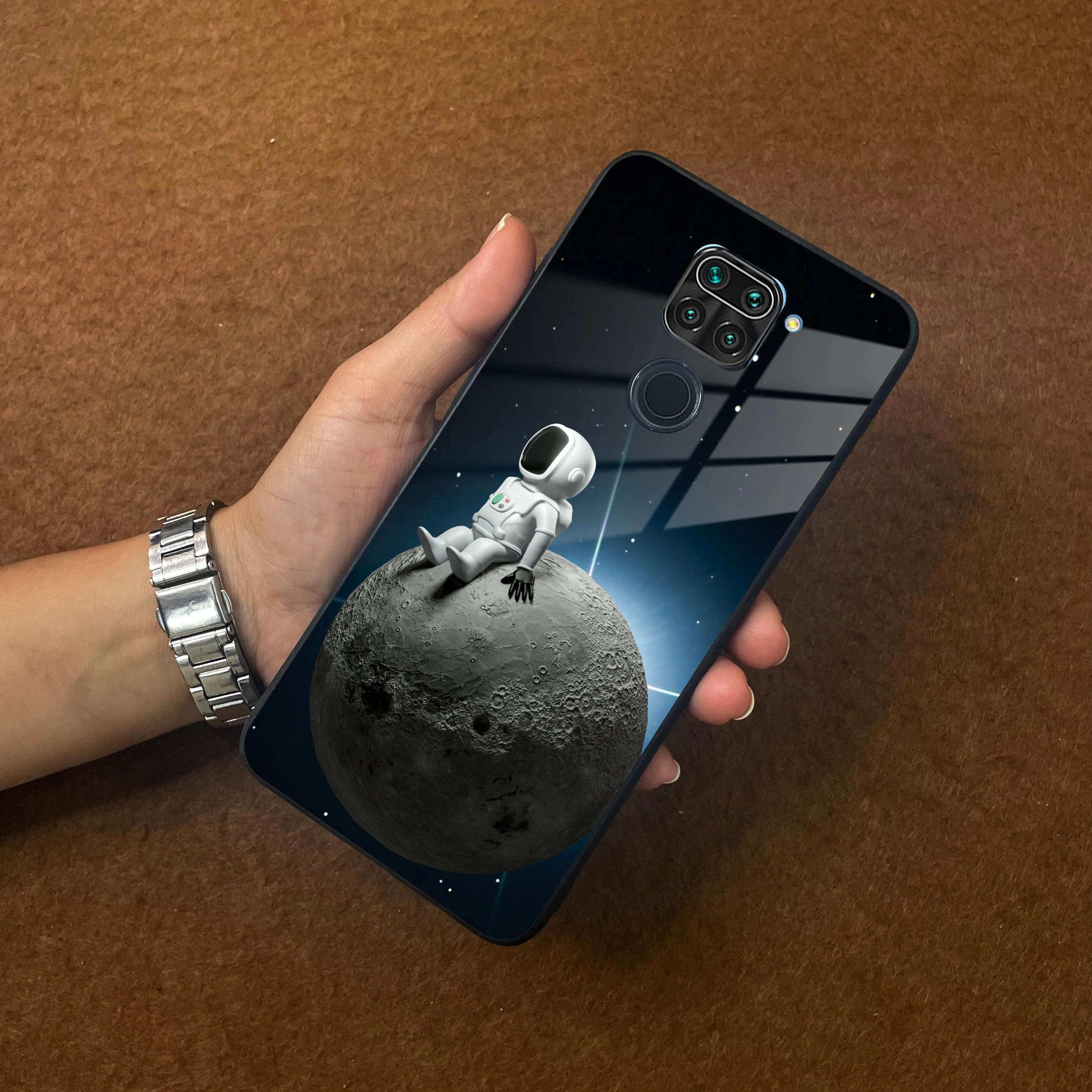 Astronod Moon Glass Case Cover For Redmi/Xiaomi