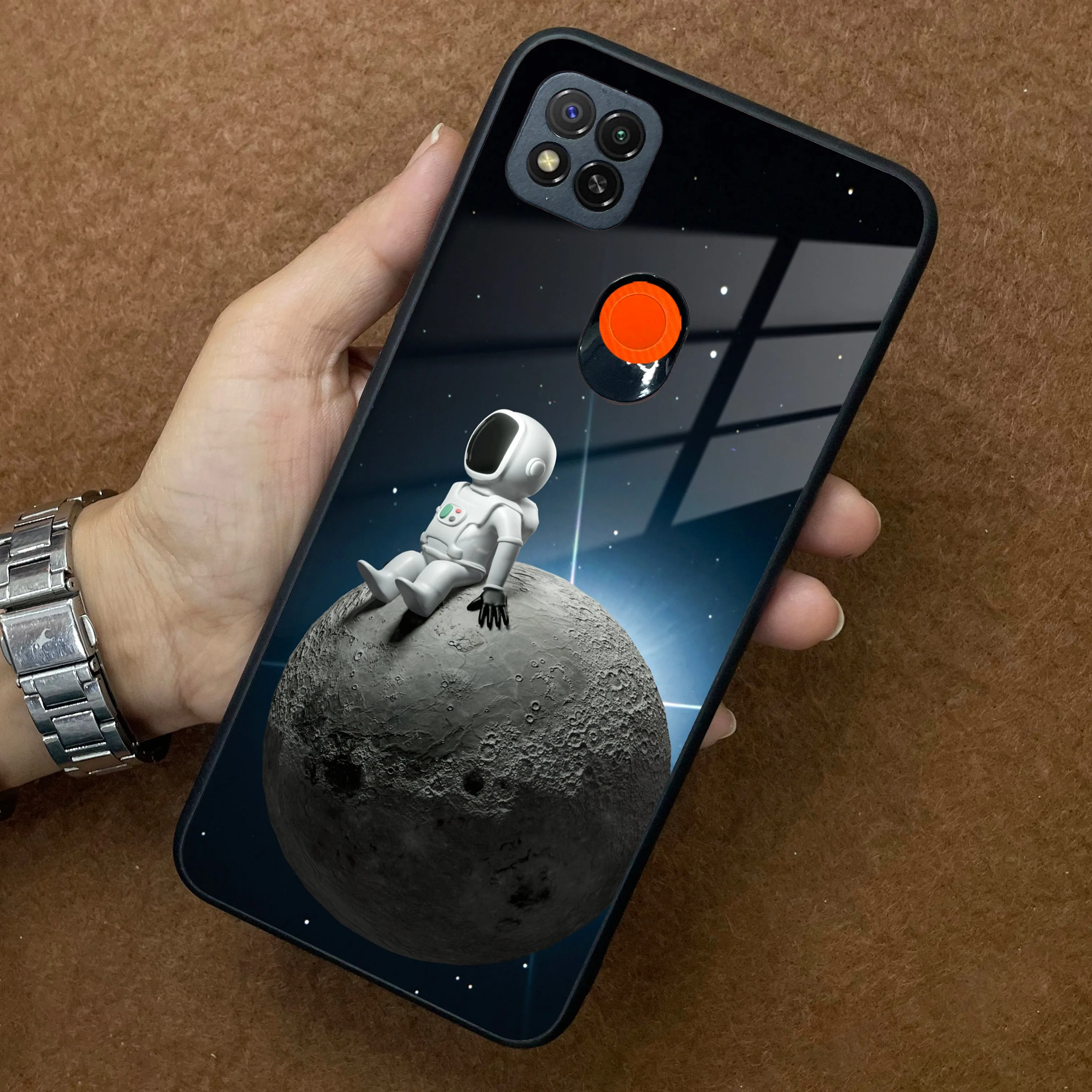 Astronod Moon Glass Case Cover For Redmi/Xiaomi