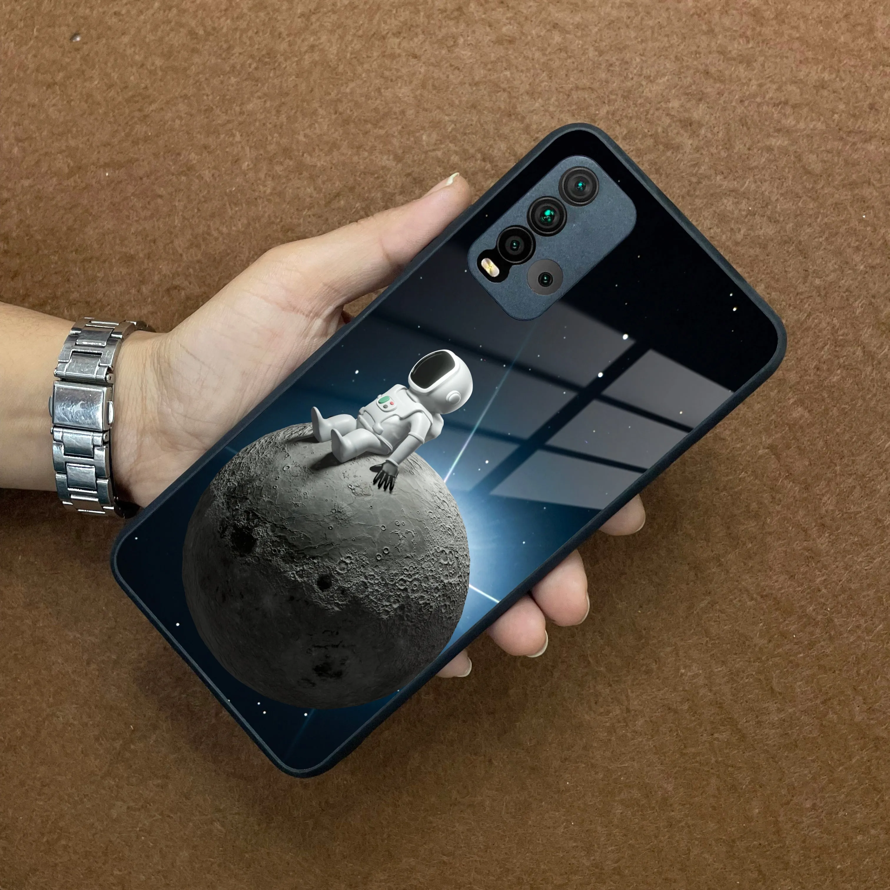 Astronod Moon Glass Case Cover For Redmi/Xiaomi