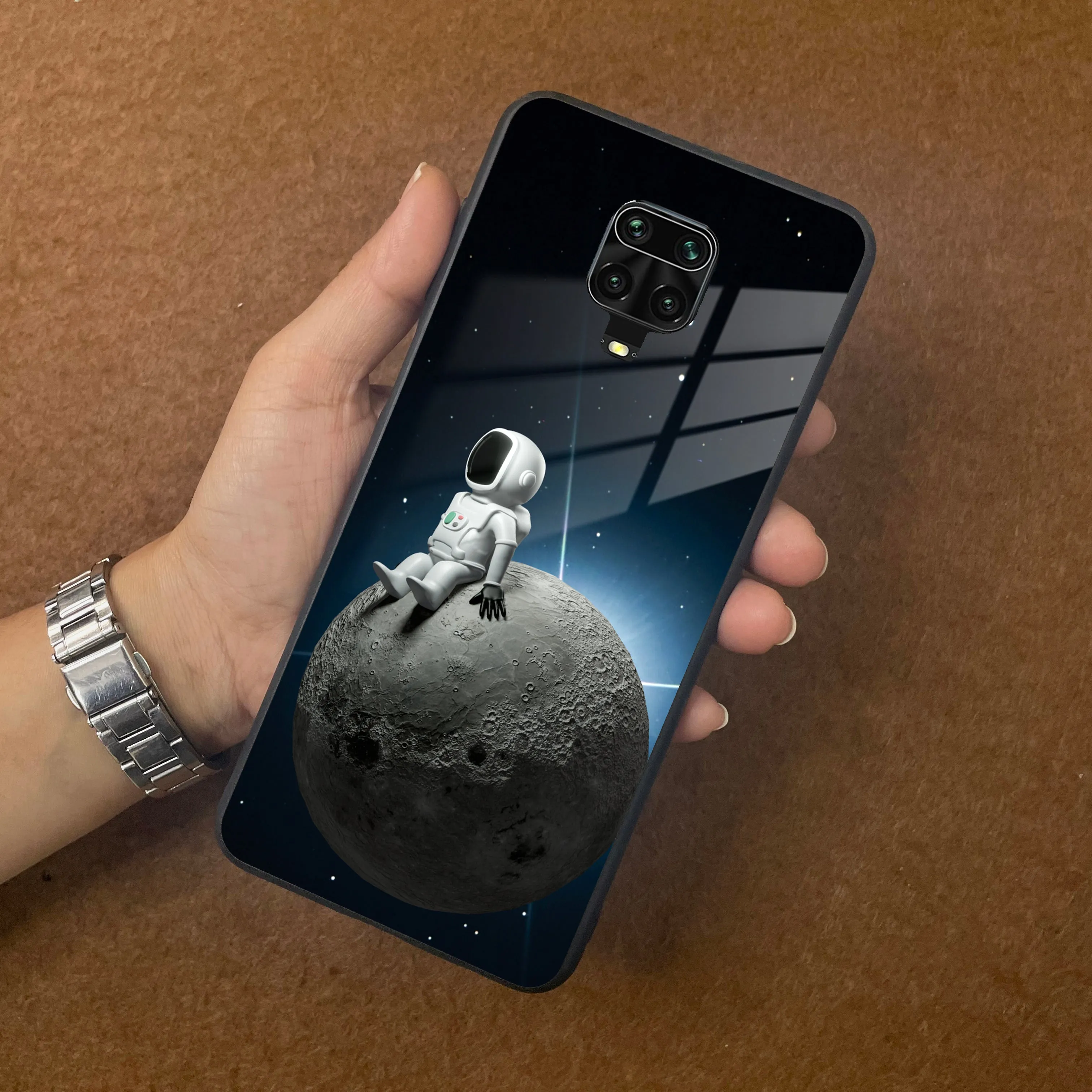 Astronod Moon Glass Case Cover For Redmi/Xiaomi