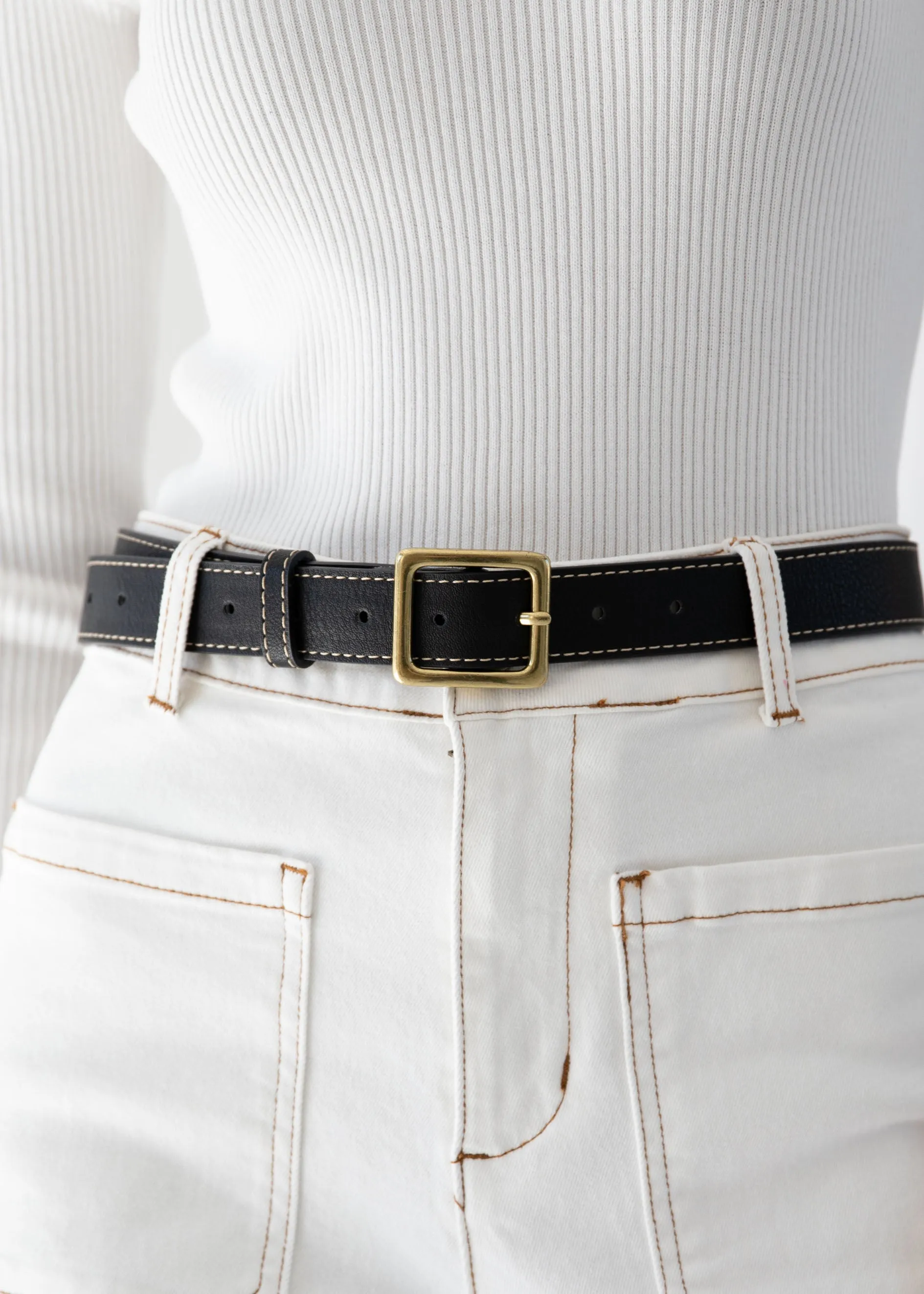 Aviana Leather Belt - Black