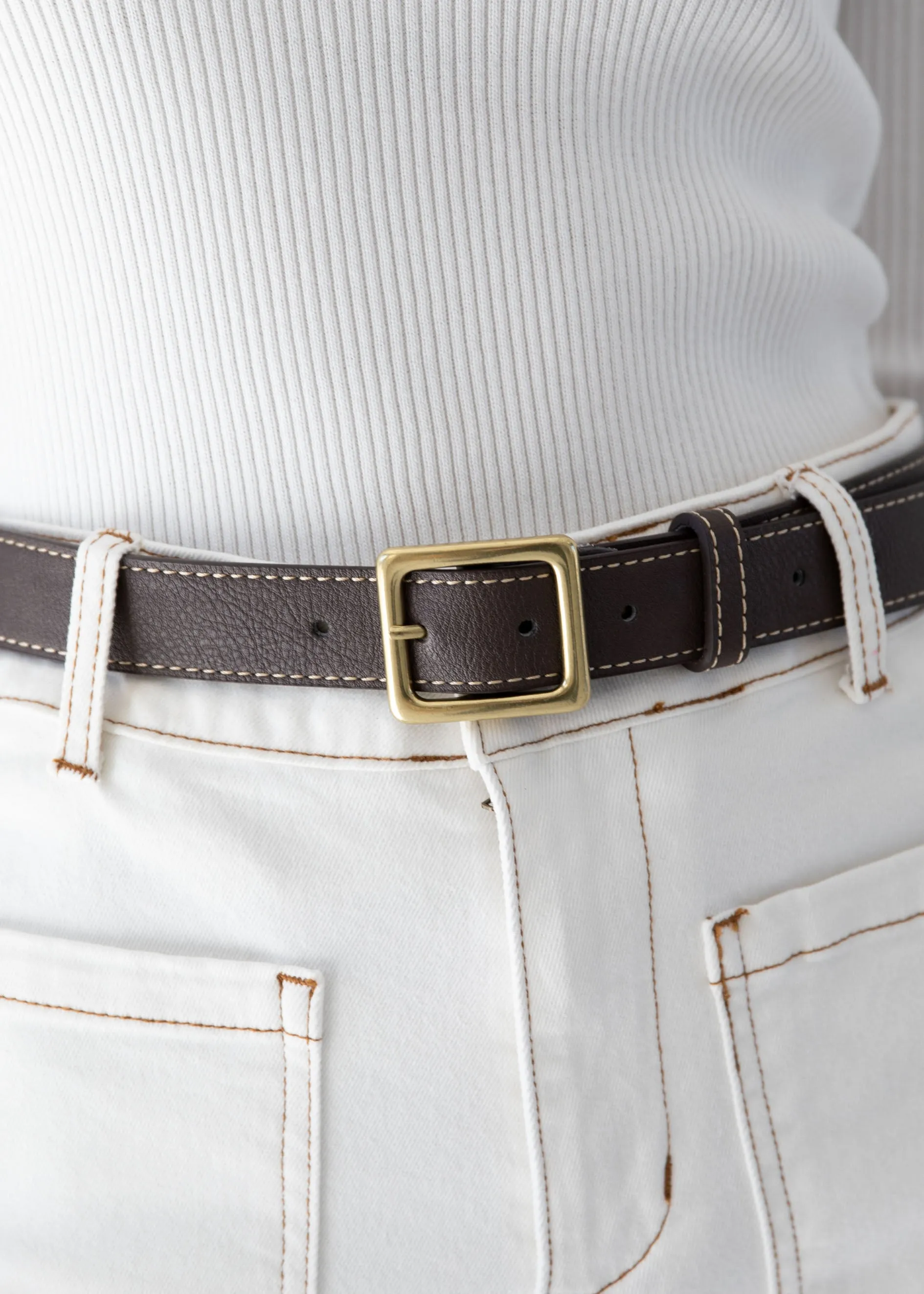 Aviana Leather Belt - Chocolate