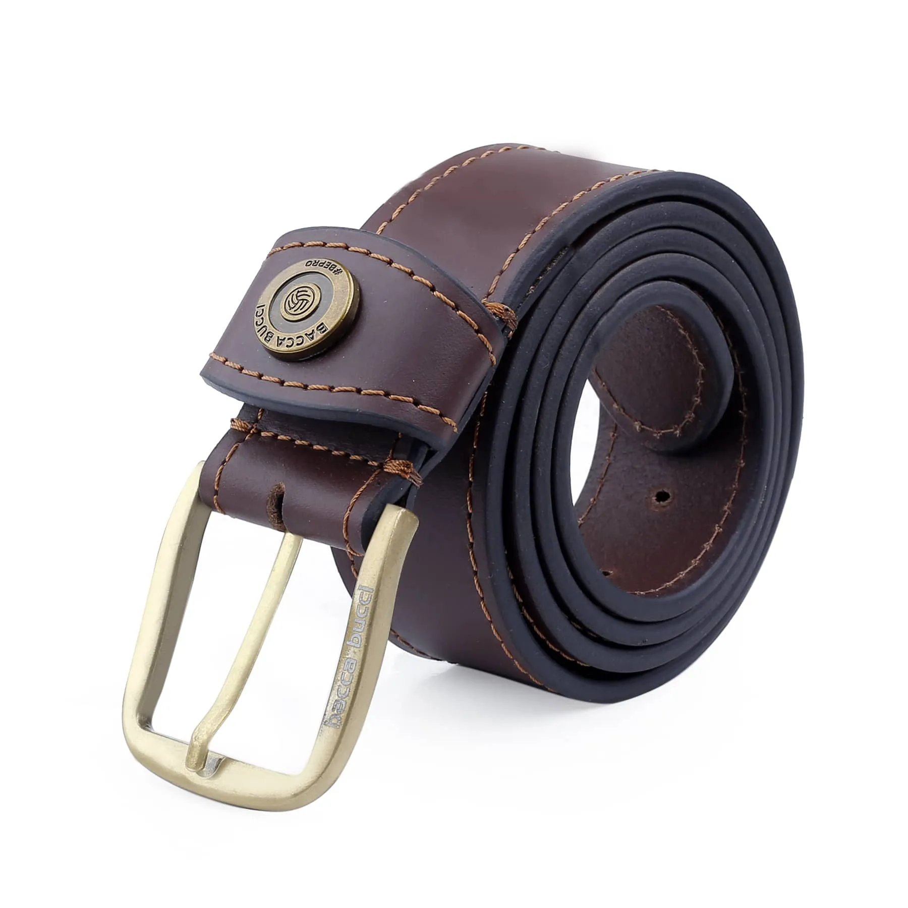 Bacca Bucci Thick and Rugged Genuine Leather Casual jeans Belt for Men