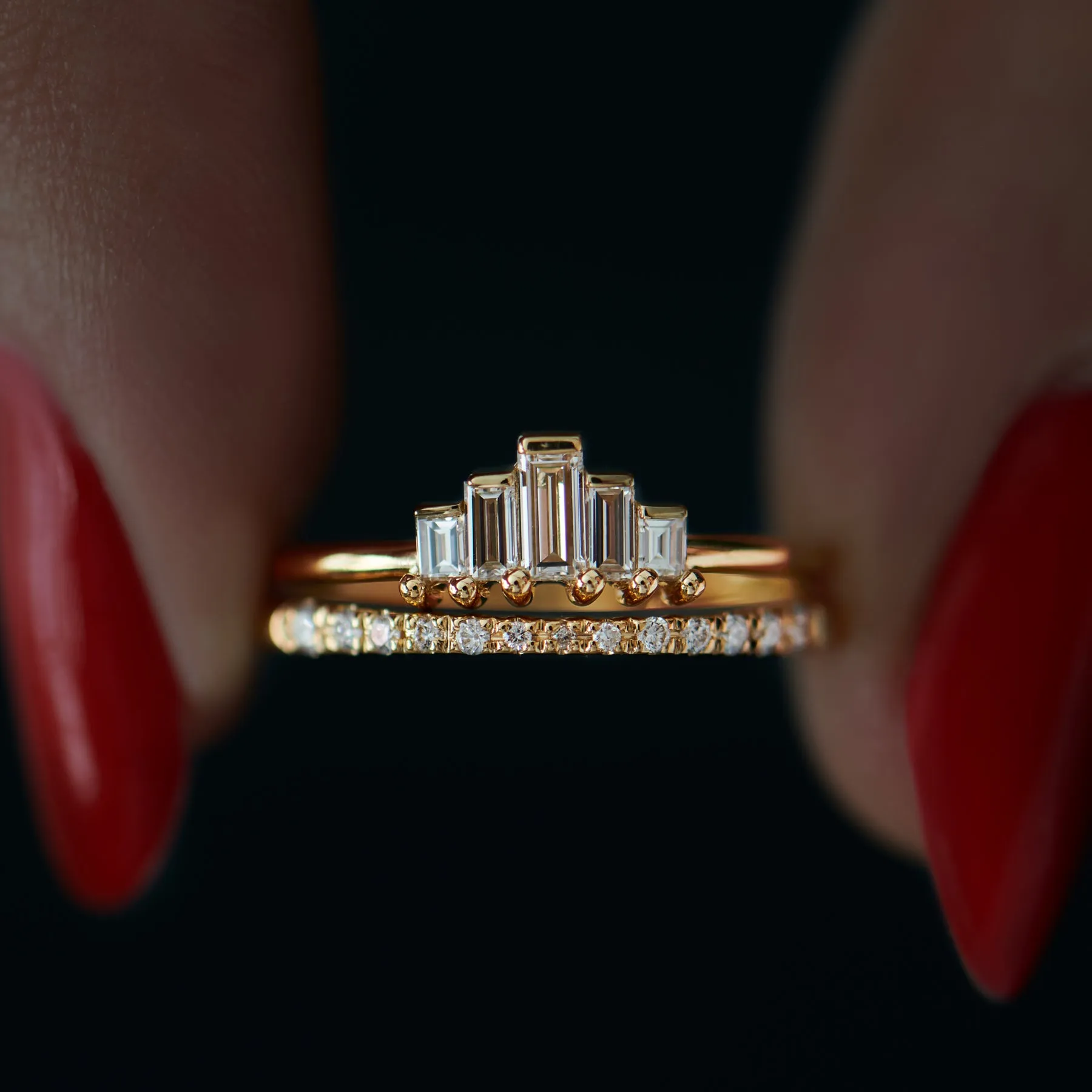 Baguette Diamonds Bridal Ring Set