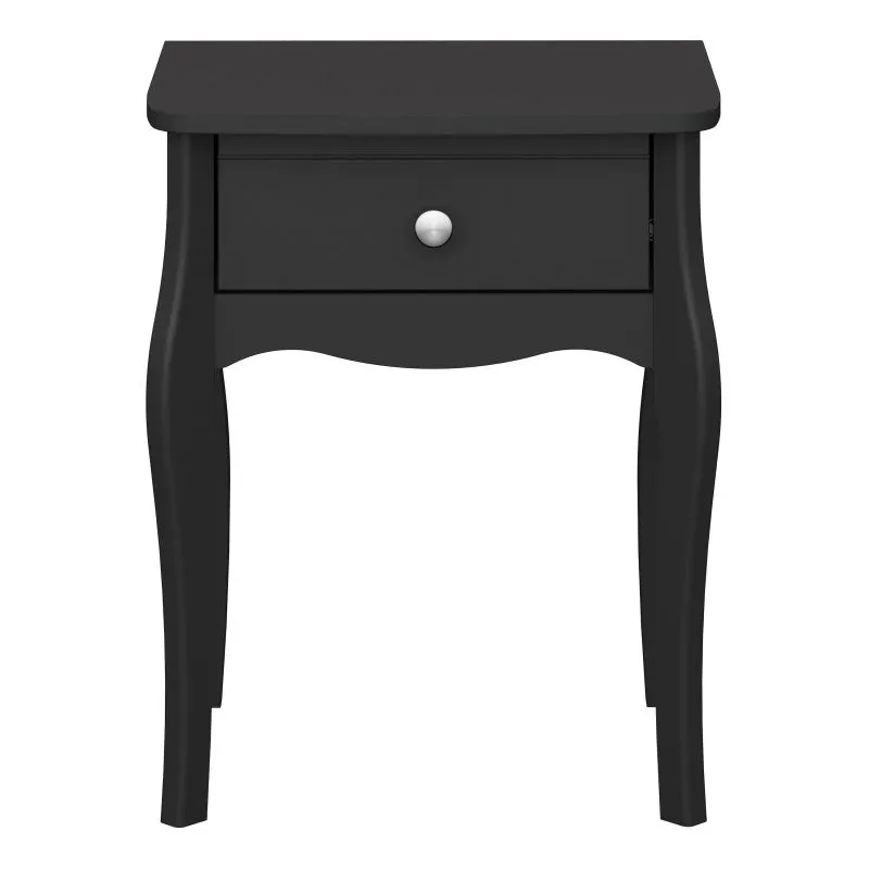 Baroque Black Finish Bedside Table