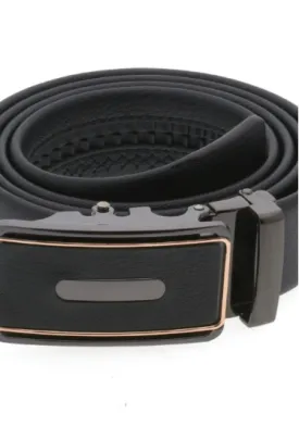 Black Belt with Gold Outlined Buckle