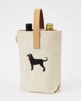 Black Dog Genuine Leather Grip Wine Carrier