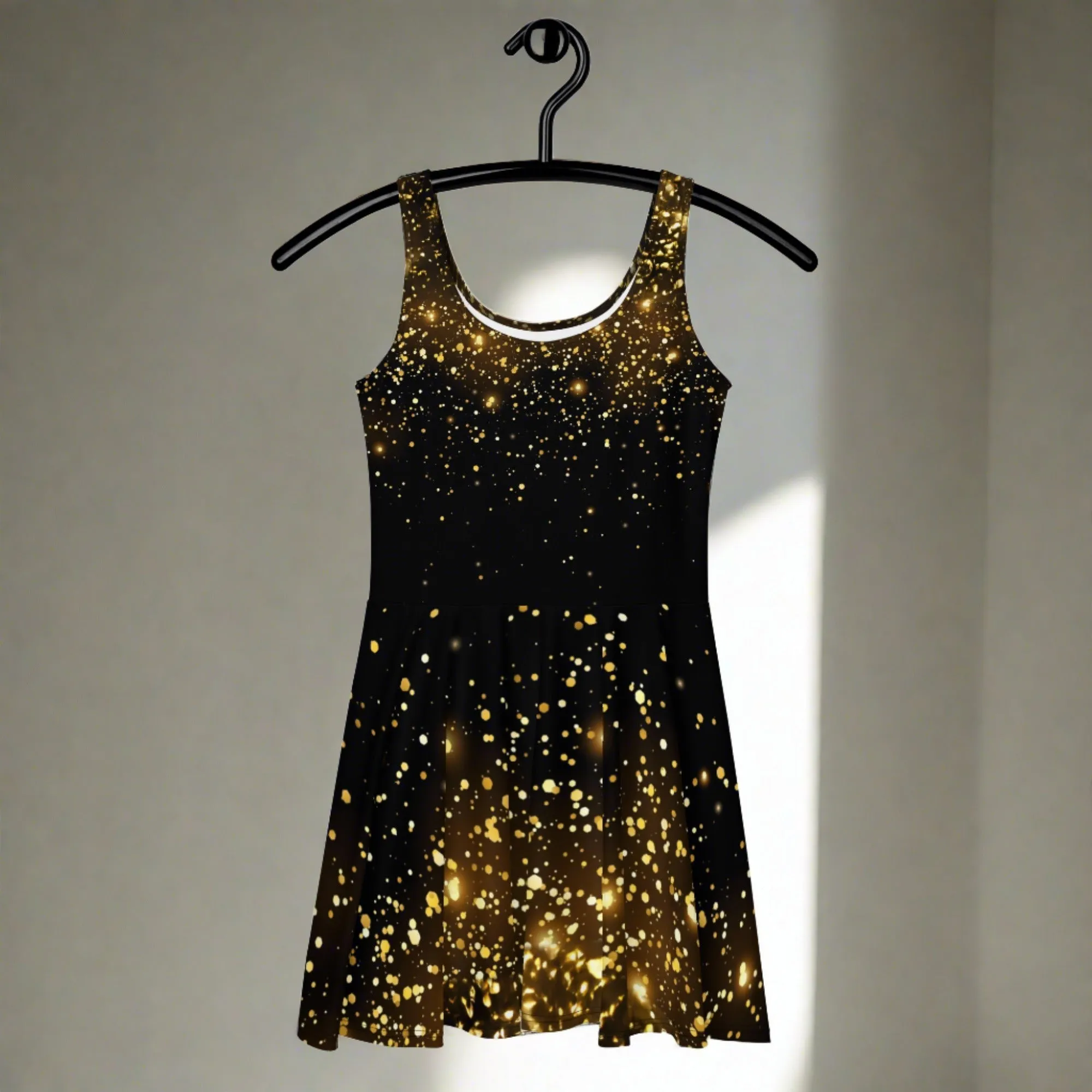 Black Gold Skater Dress: Timeless Elegance