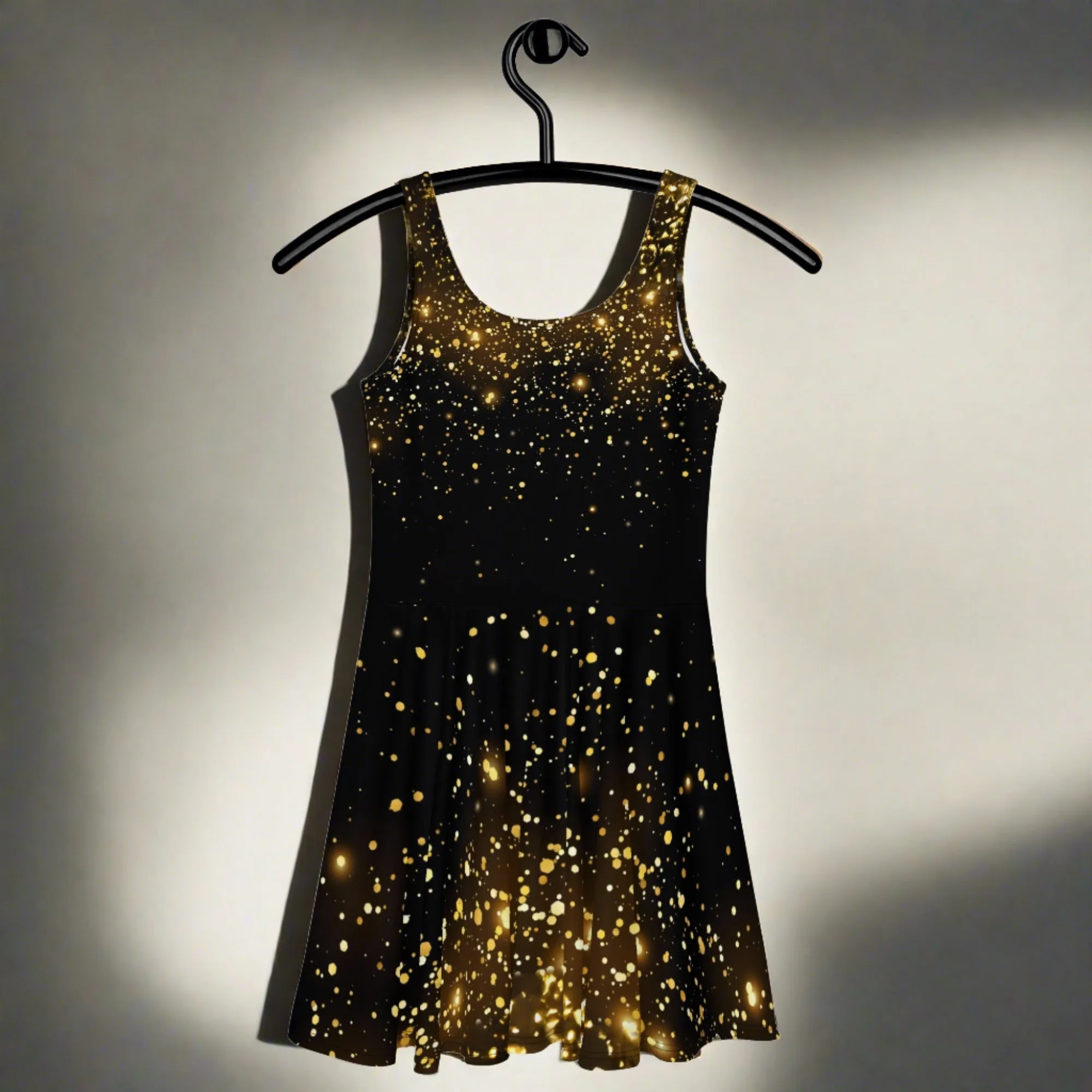 Black Gold Skater Dress: Timeless Elegance