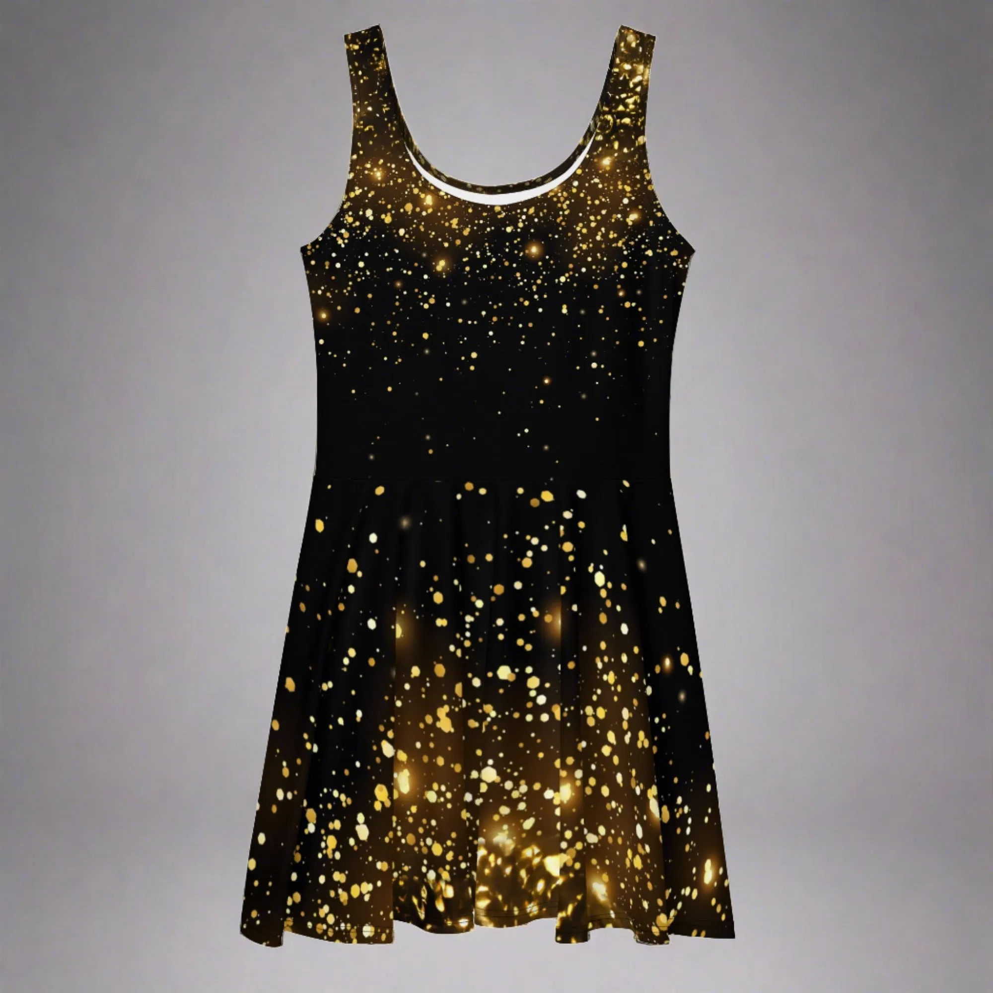 Black Gold Skater Dress: Timeless Elegance