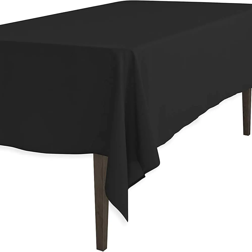 Black Washable Polyester 60 x 60 Inch Square Tablecloth