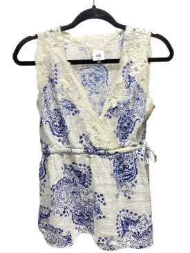 Blue & White Top Sleeveless Cabi, Size S