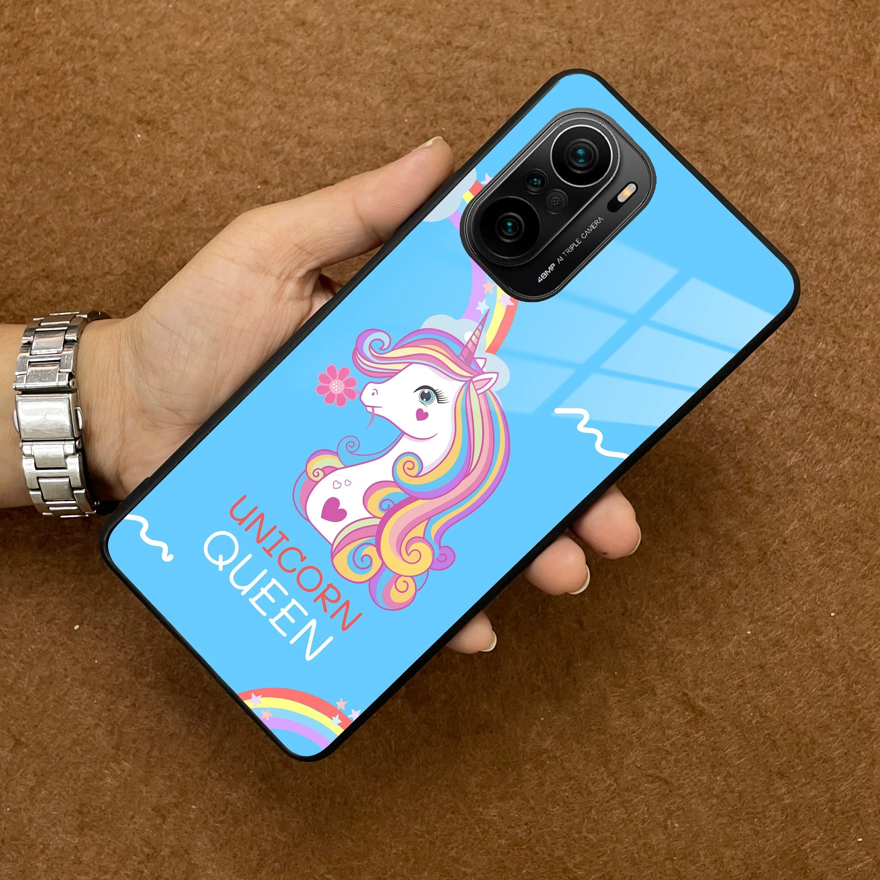 Blue Unicorn Queen Glass Phone Case For Redmi/Xiaomi