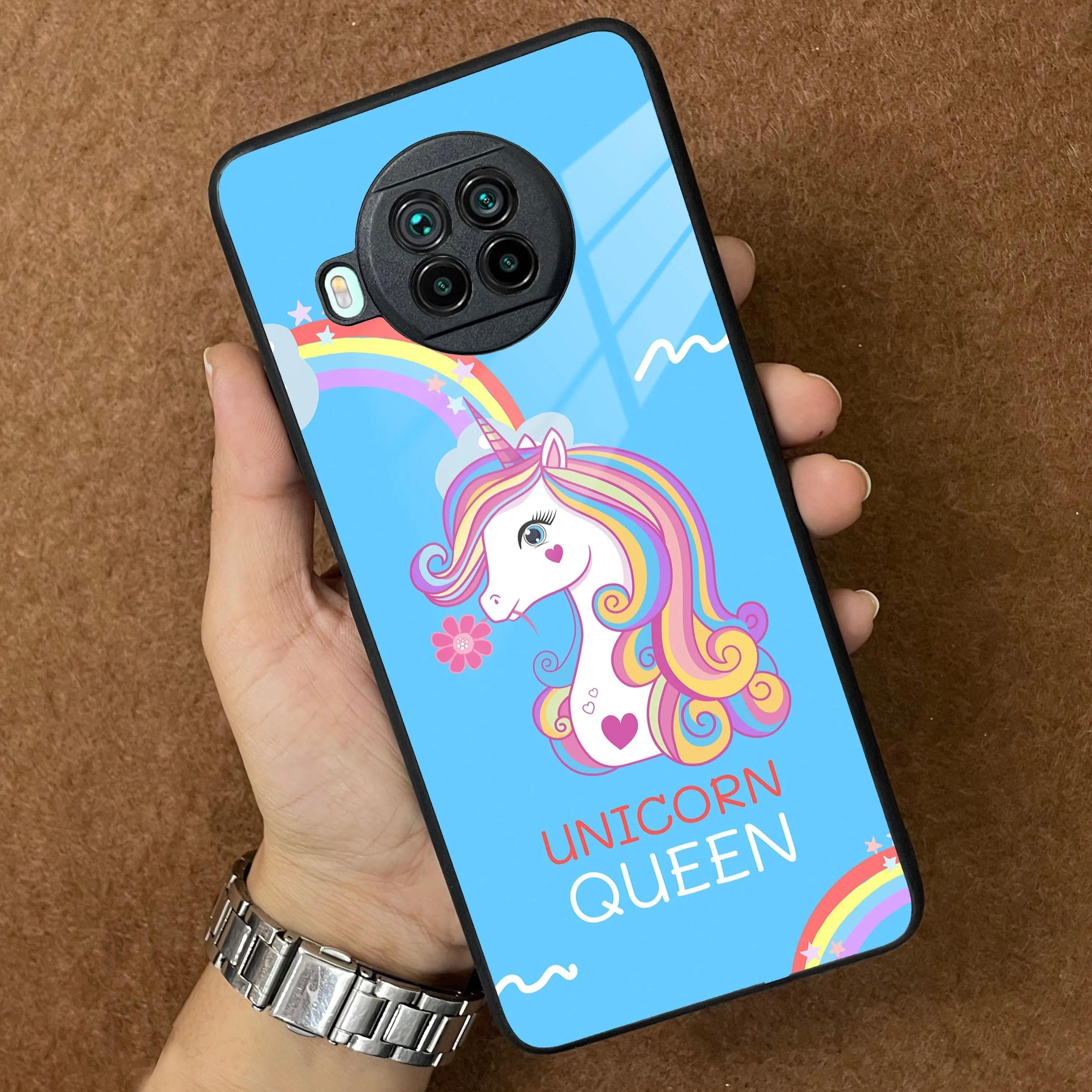 Blue Unicorn Queen Glass Phone Case For Redmi/Xiaomi