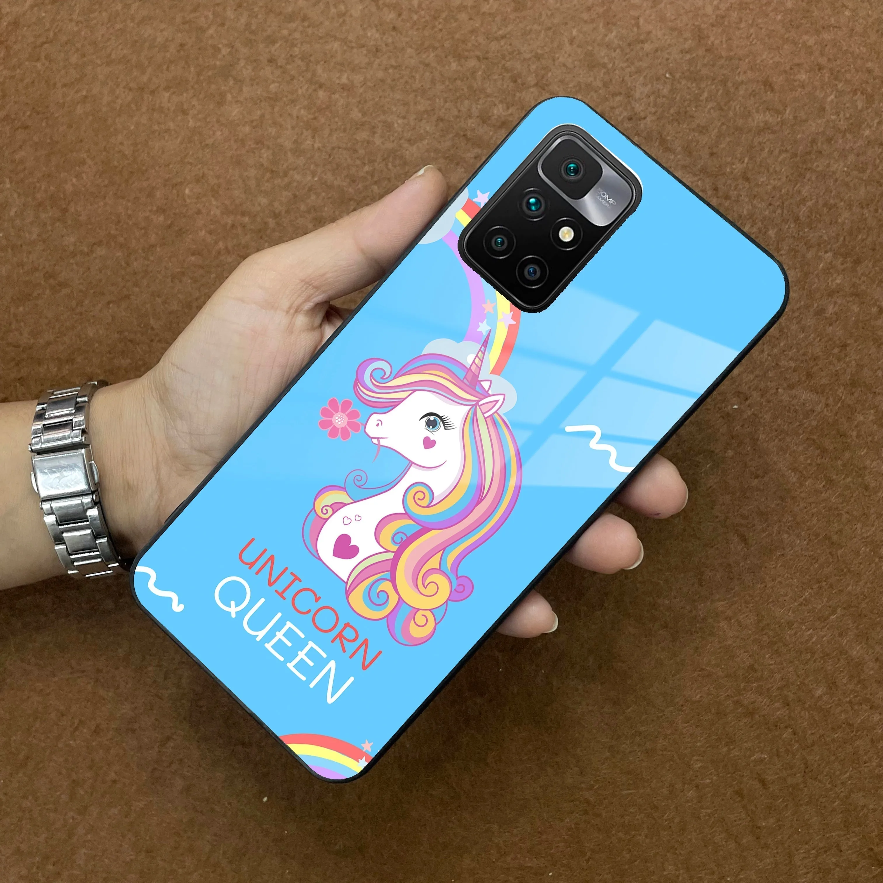 Blue Unicorn Queen Glass Phone Case For Redmi/Xiaomi