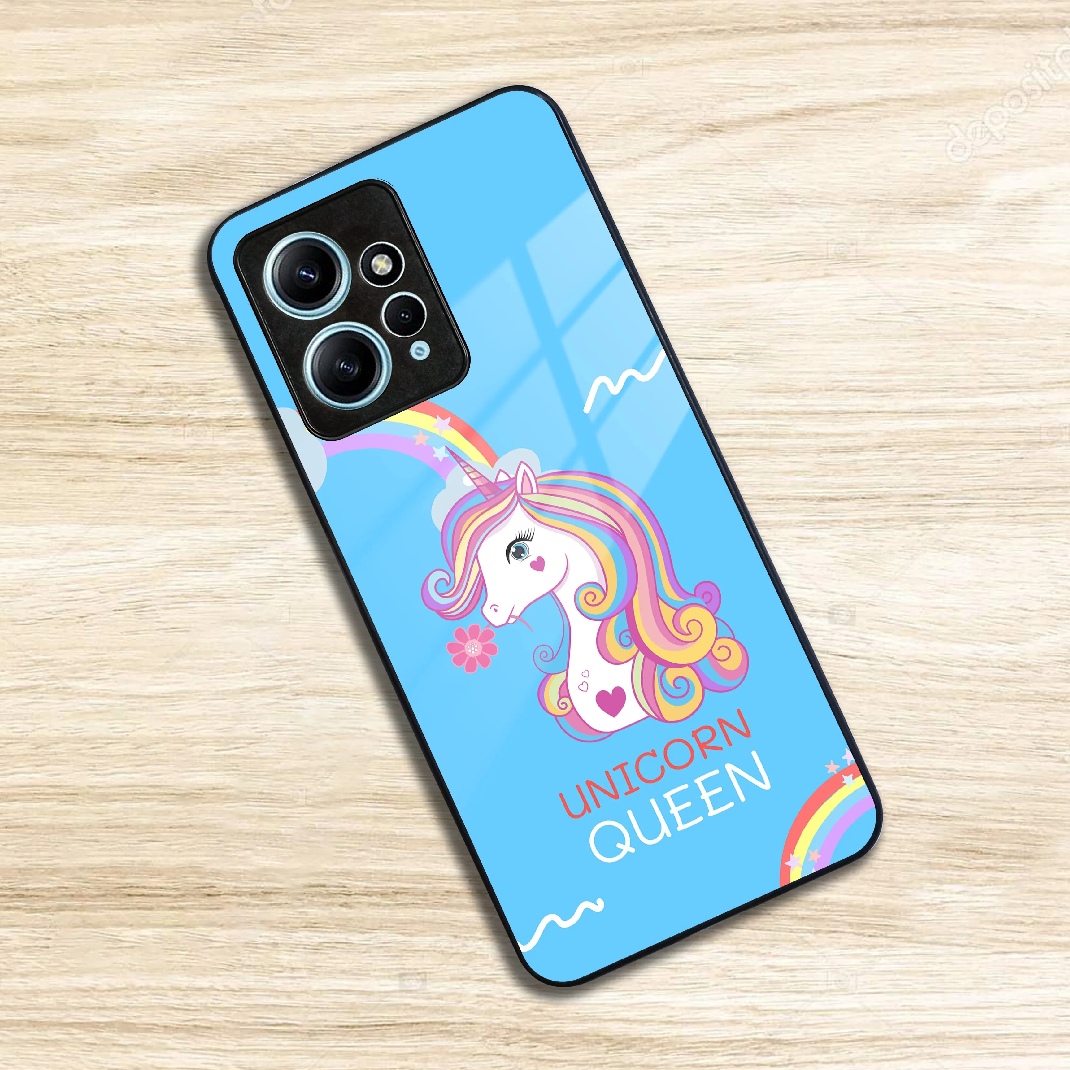 Blue Unicorn Queen Glass Phone Case For Redmi/Xiaomi