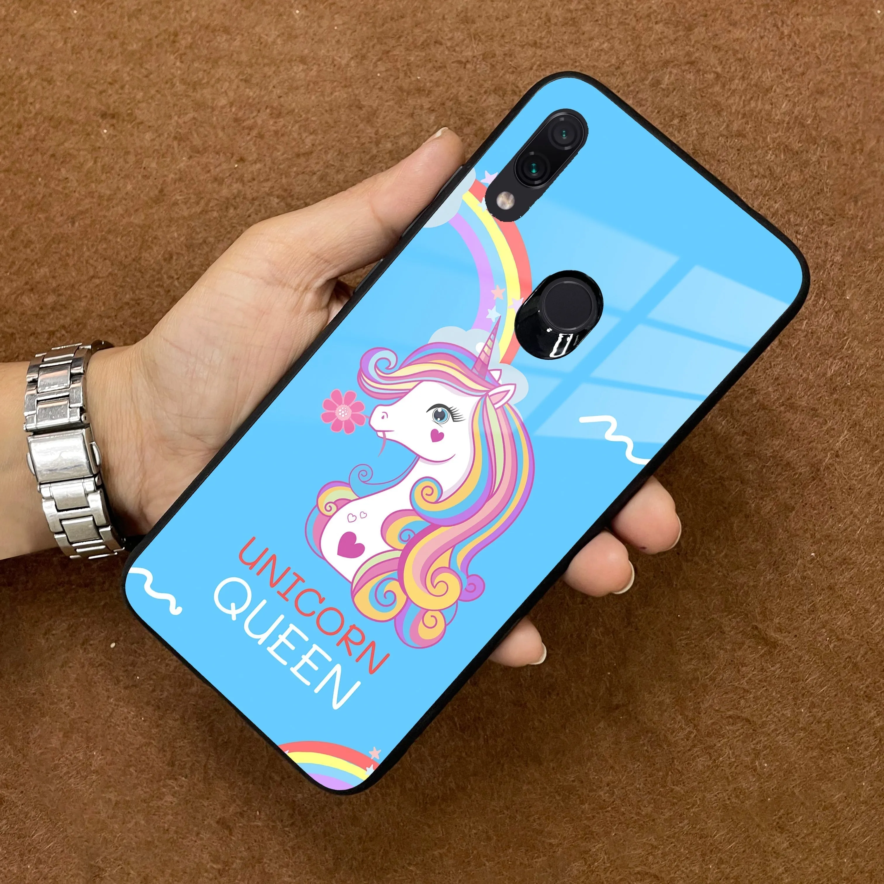 Blue Unicorn Queen Glass Phone Case For Redmi/Xiaomi