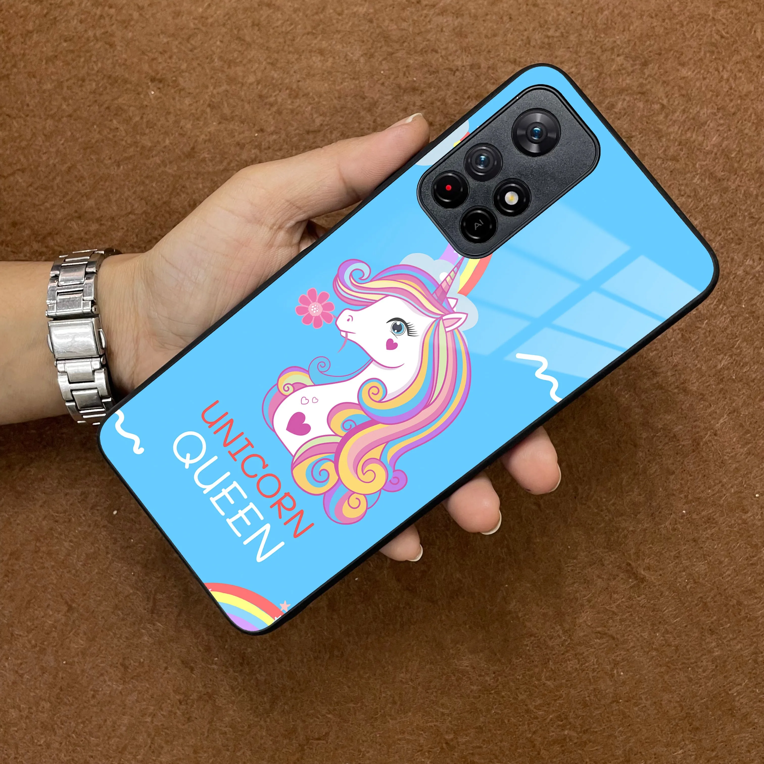 Blue Unicorn Queen Glass Phone Case For Redmi/Xiaomi