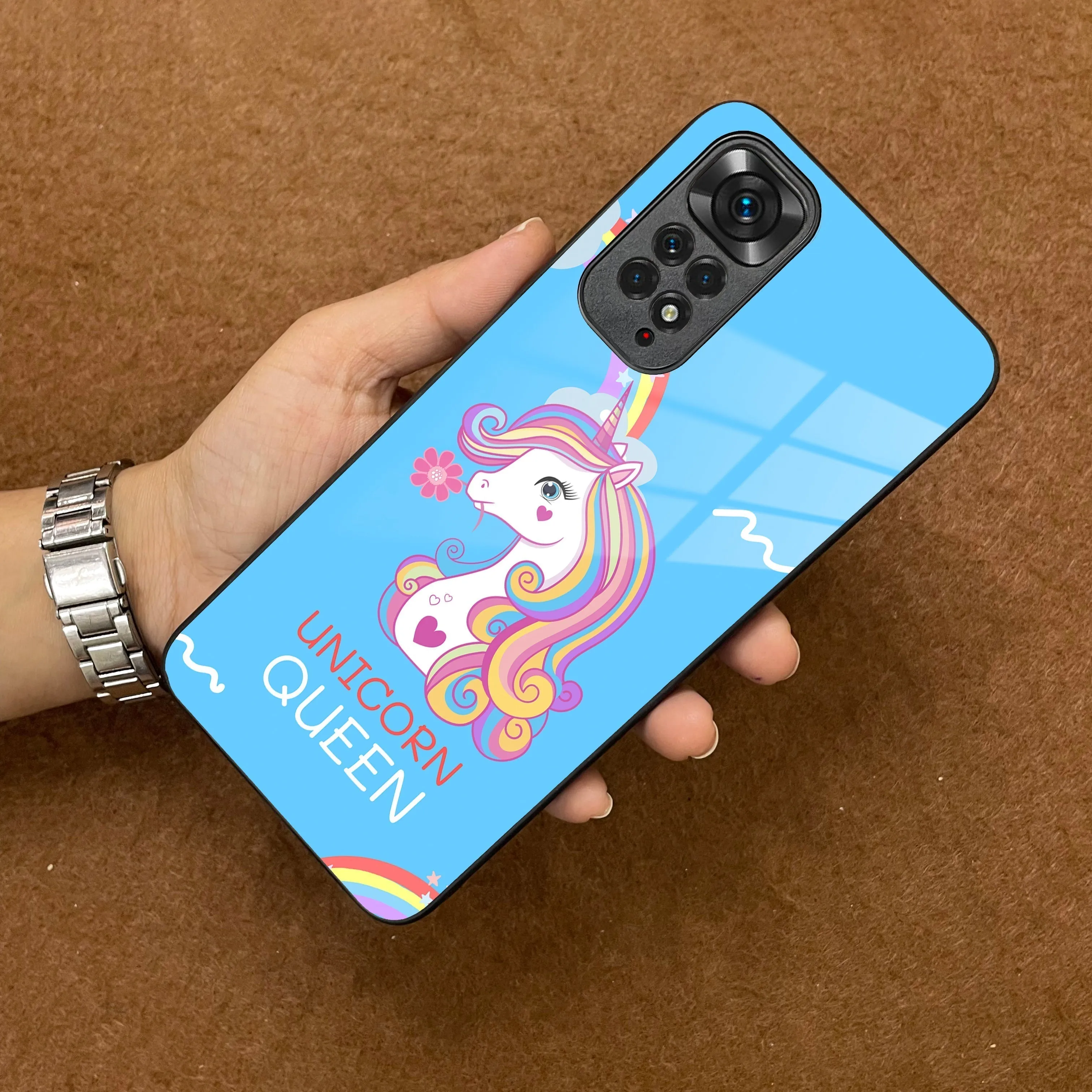 Blue Unicorn Queen Glass Phone Case For Redmi/Xiaomi