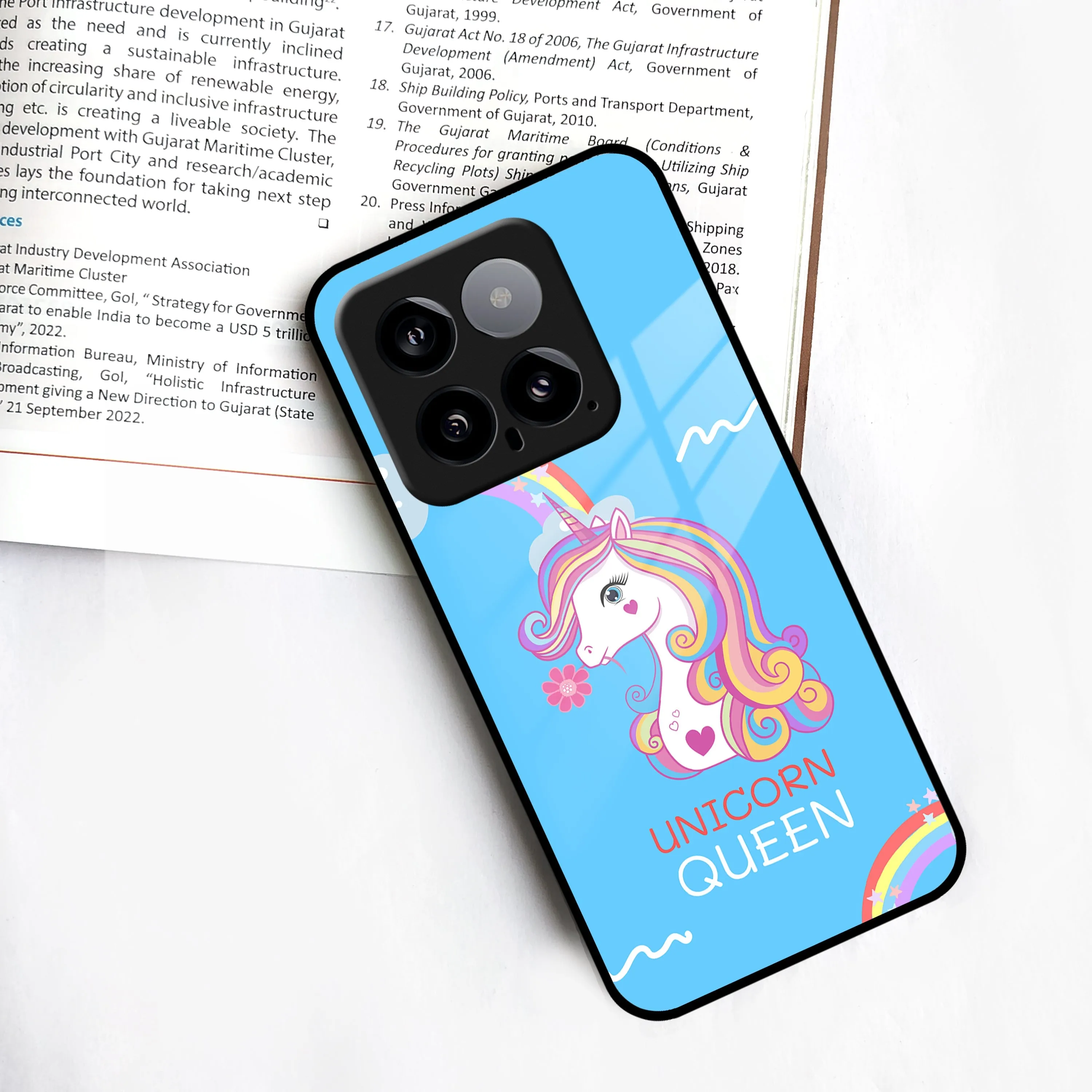 Blue Unicorn Queen Glass Phone Case For Redmi/Xiaomi