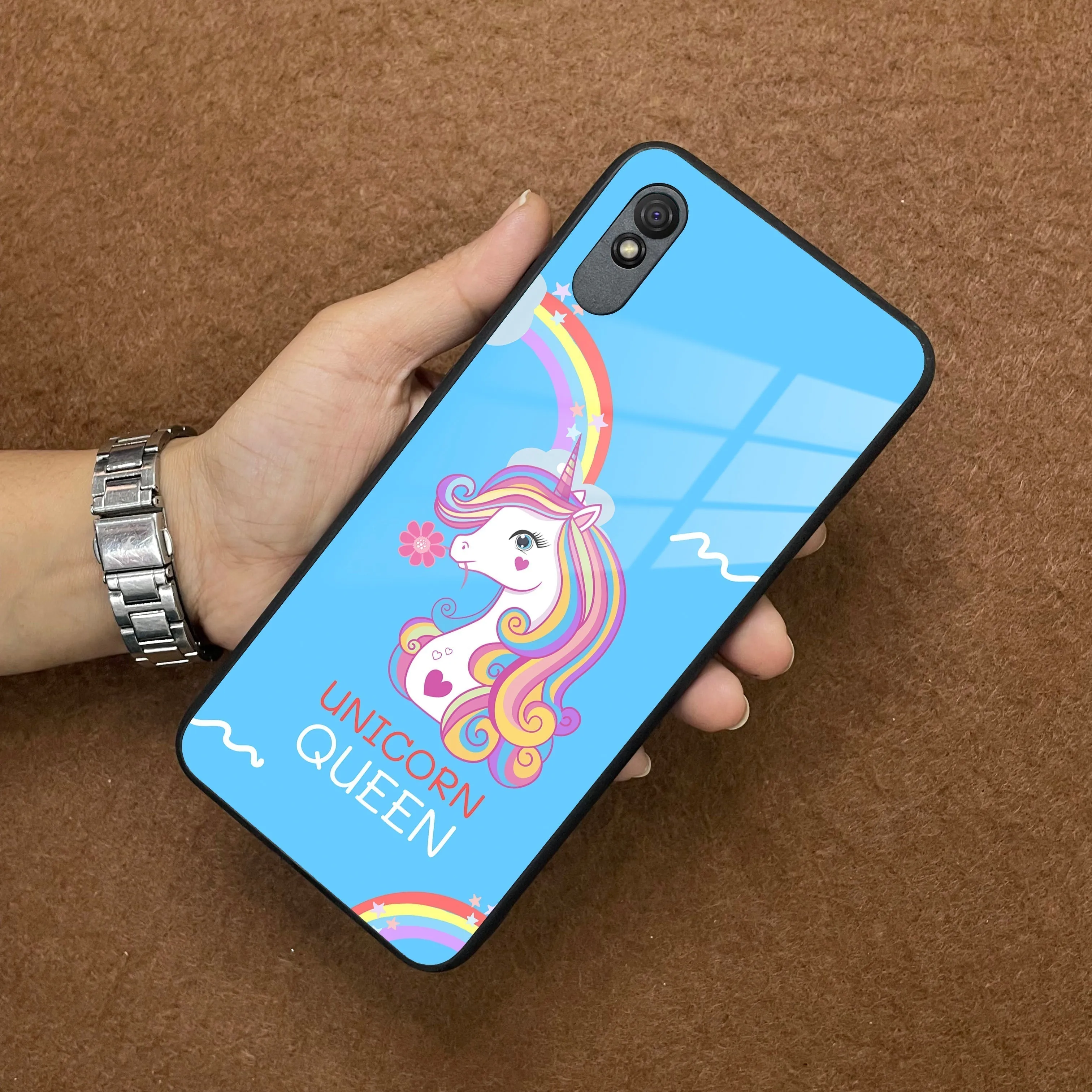 Blue Unicorn Queen Glass Phone Case For Redmi/Xiaomi