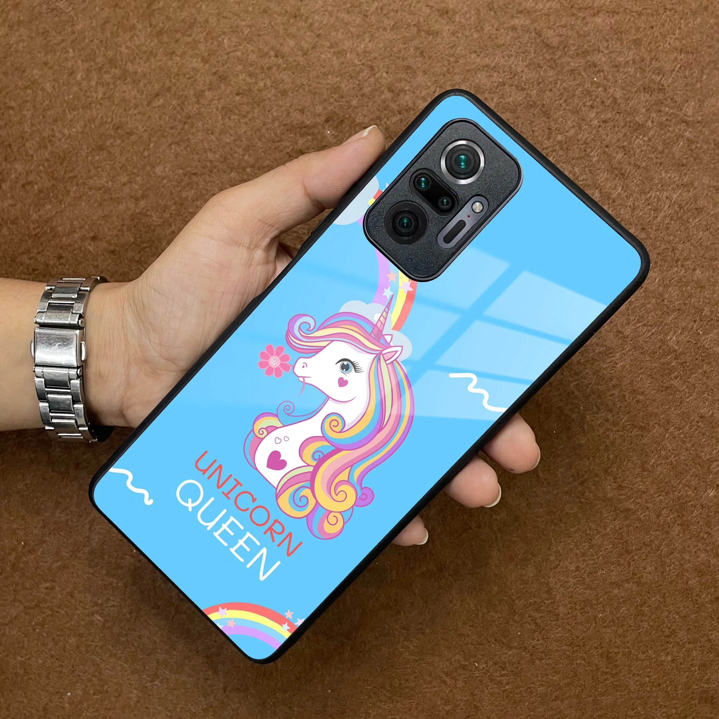 Blue Unicorn Queen Glass Phone Case For Redmi/Xiaomi