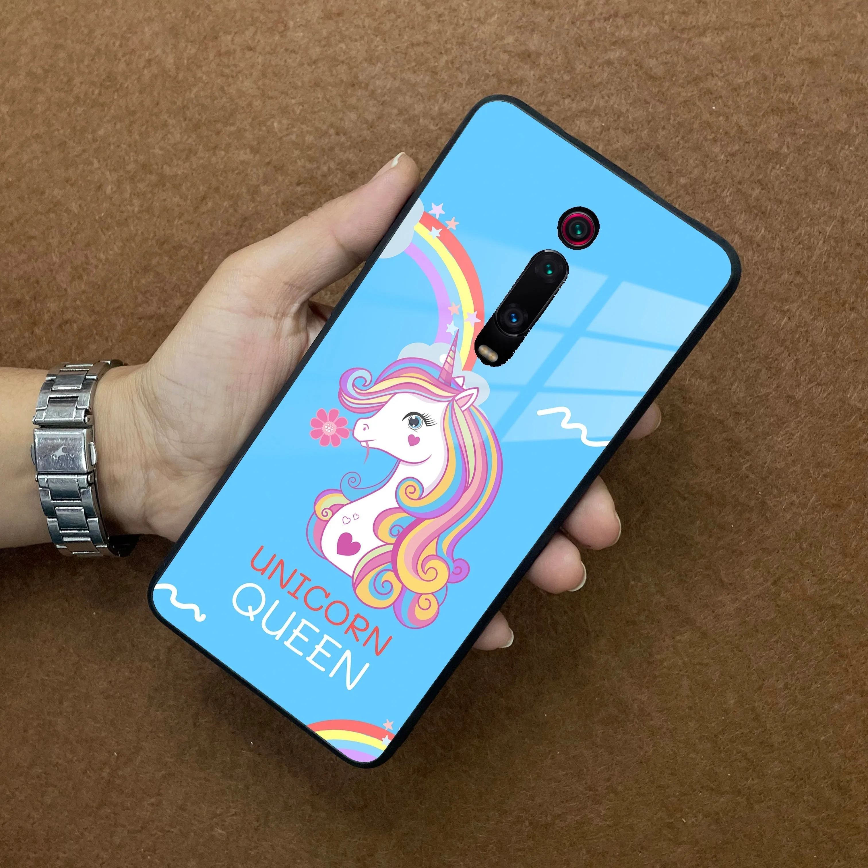 Blue Unicorn Queen Glass Phone Case For Redmi/Xiaomi