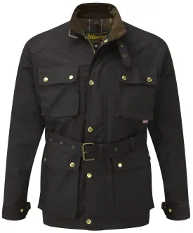 BROWN GRESFORD WAX COTTON MOTORCYCLE JACKET