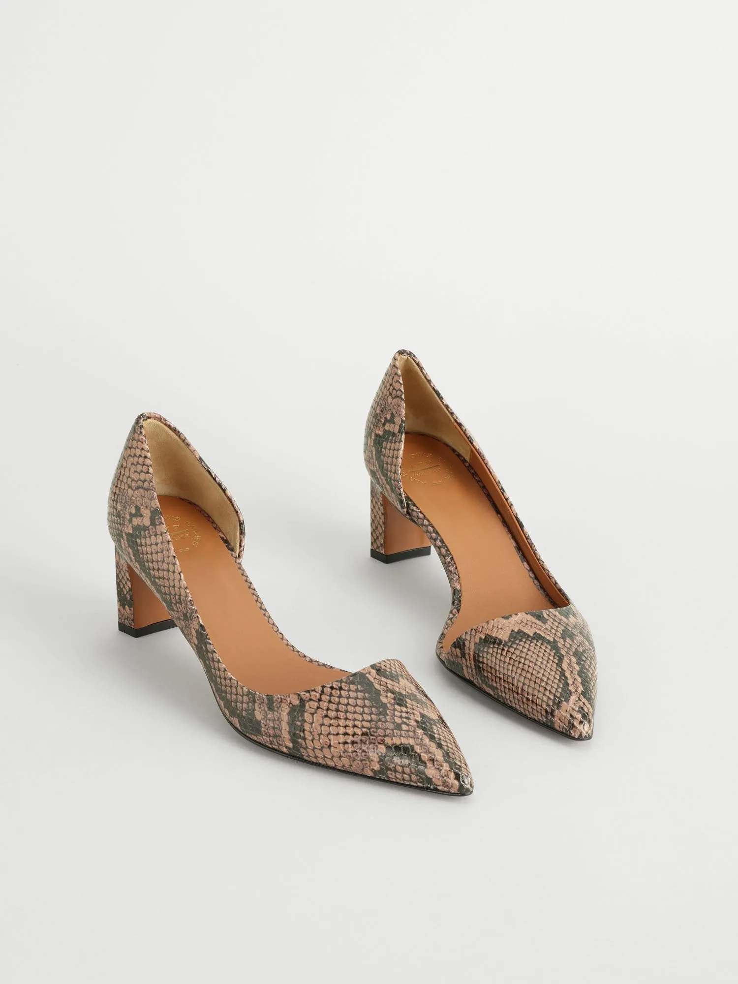 Carmiano Brown Printed Snake Shoes