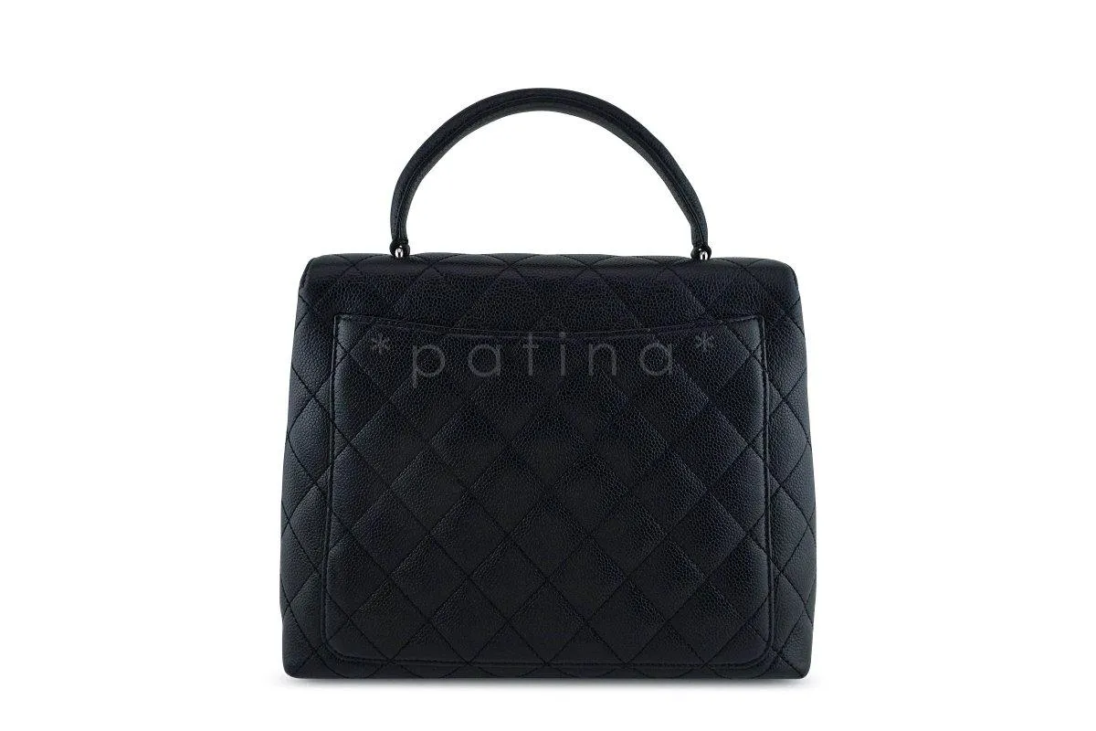 Chanel Black Caviar Classic Quilted Kelly Flap Bag SHW