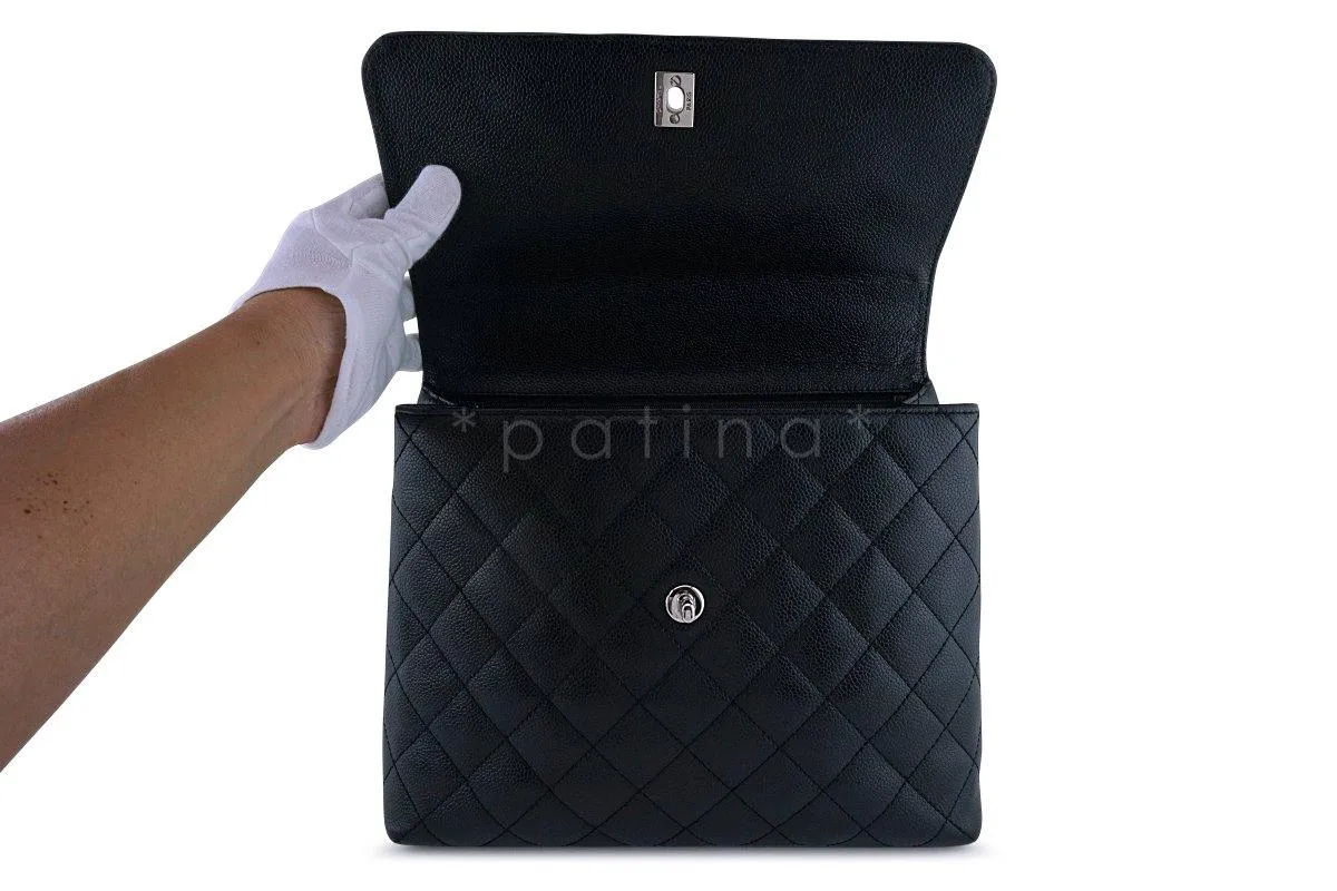 Chanel Black Caviar Classic Quilted Kelly Flap Bag SHW